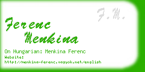 ferenc menkina business card